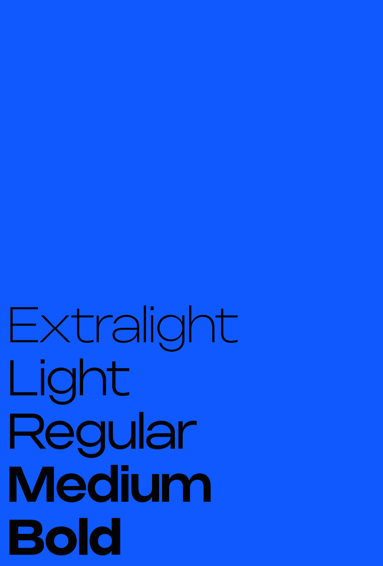 extralight light regular medium bold
